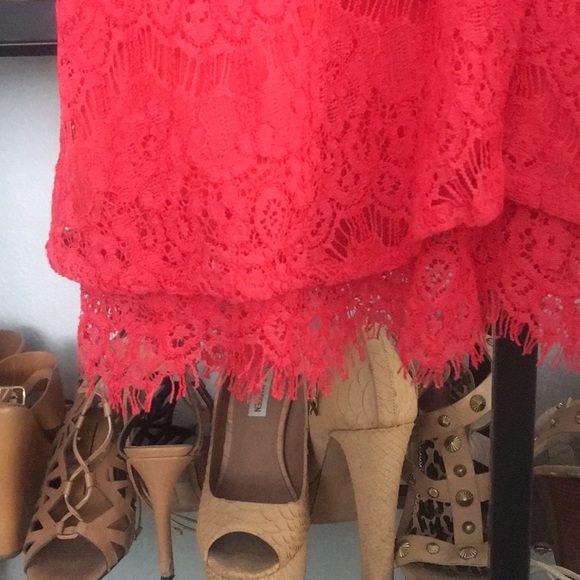 NWT Mini Red Lace Dress - Picture 4 of 4